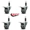 Service Caster 3'' Gray Poly Swivel 1'' Expanding Stem Caster Set Total Lock Brake, 4PK SCC-EXTTL20S314-PPUB-1-4 - alternate 4